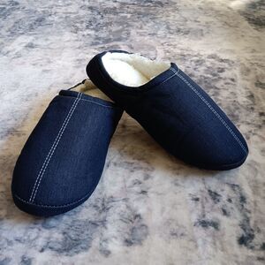 Gold Coast Mens Blue Jean Denim Slippers Size Large New